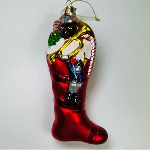ERIC CORTINA CHRISTMAS STOCKING GLASS ORNAMENT 6 INCH 4353110